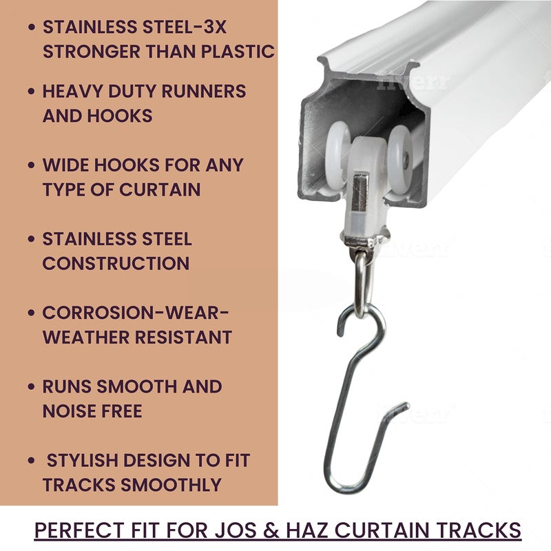 Jos & Haz MF016W-Curtain Track Accessories (10 Pack Runners) - Image 2